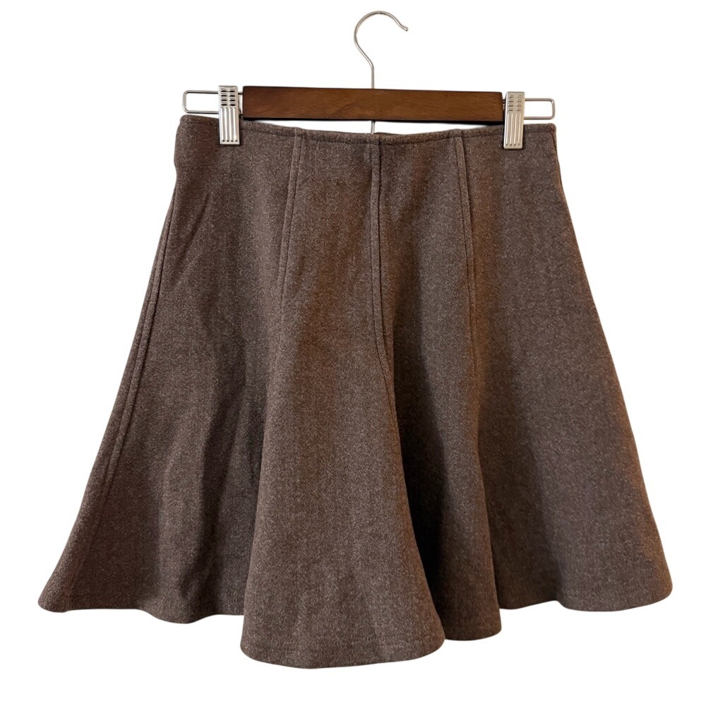 NWT OGL CashSoft High Waisted Flare Hem Mini Skirt Heather Brown small - Picture 6 of 13